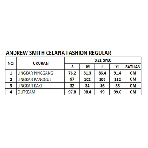 Andrew Smith Celana Fashion Regular Fit Pria A0014X02H Andrew Smith Celana Fashion Regular Fit Pria A0014X02H