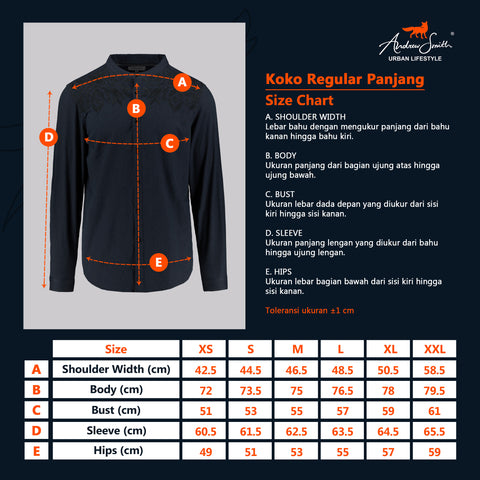 Andrew Smith Kemeja Koko Lengan Panjang Pria A0044J04J