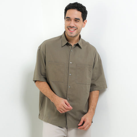 Andrew Smith Kemeja Lengan Pendek Oversize Pria A0022P06G
