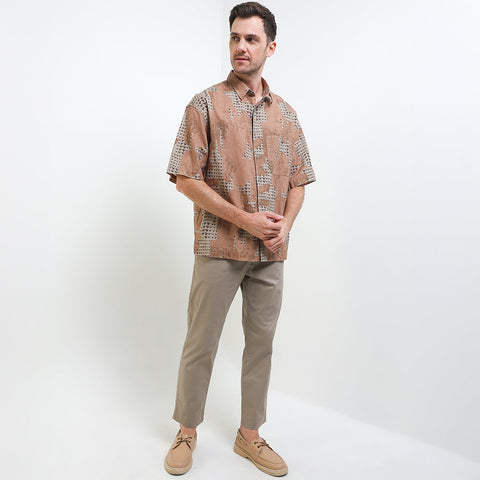 Andrew Smith Kemeja Lengan Pendek Oversize Pria A0024P03Z