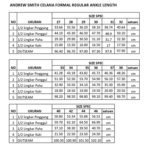 Andrew Smith Celana Panjang Formal Regular Ankle Length Pria A0009X05A