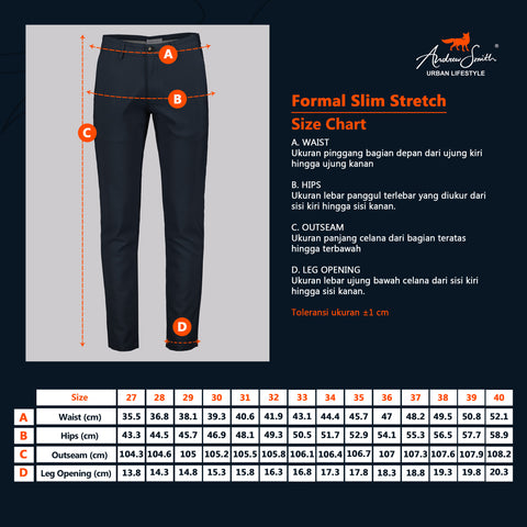Andrew Smith Celana Panjang Formal Slim Fit Pria A0111X03B